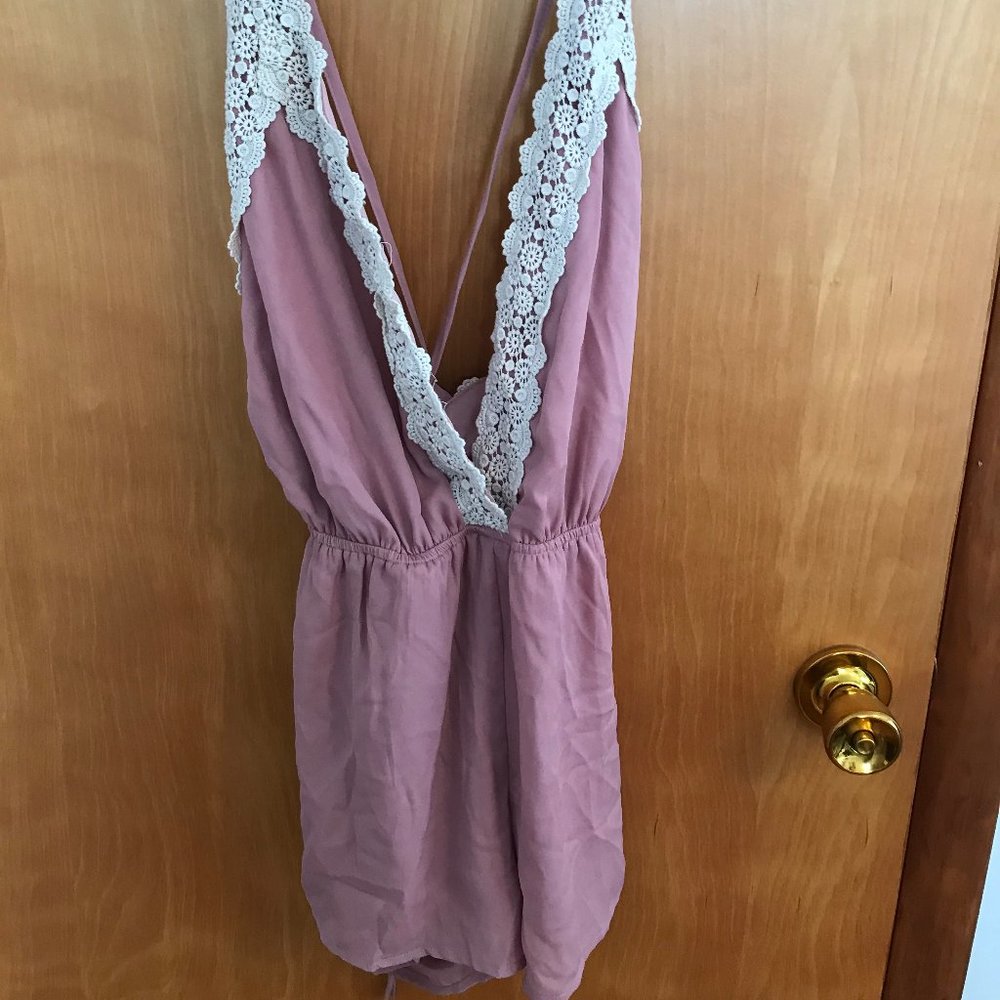 pink romper with design